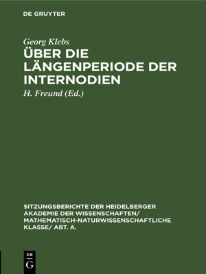 cover image of Über die Längenperiode der Internodien